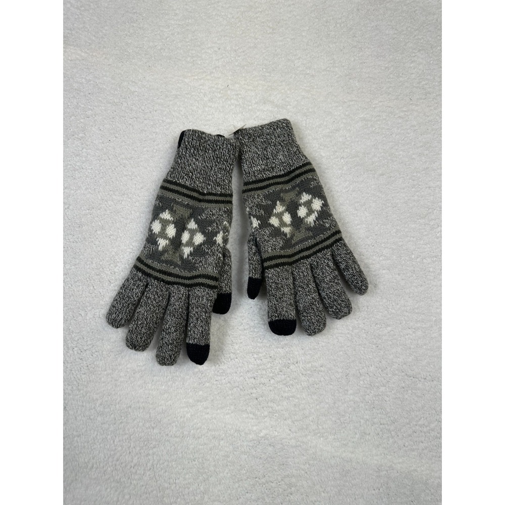 Eddie Bauer Gray‎ Winter touch screen- Lined Gloves Men's One size-New no tags